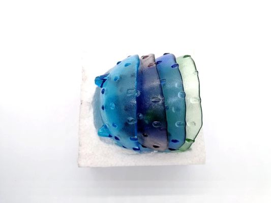 kualitas Unique 3 Feet Glass Charger Plates For Fruit And Dessert pabrik