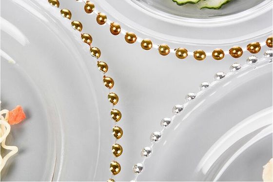 kualitas Gold Decorated Glass Charger Plates pabrik