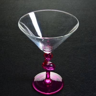 kualitas Pink Color  Flamingo Shaped Stem Cocktail Crystal Glasses pabrik
