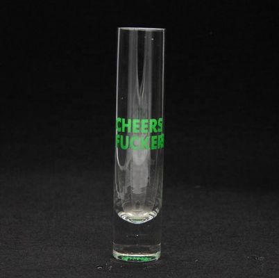 kualitas Long Sparkling Crystal Cocktail Glasses With Color Decal pabrik