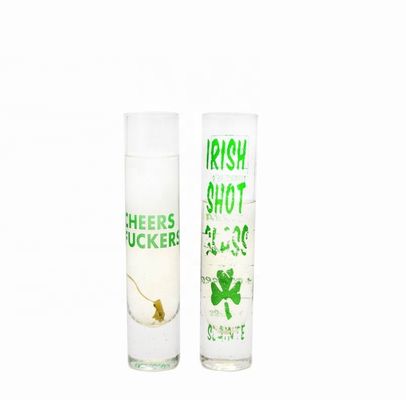 kualitas Long Sparkling Crystal Cocktail Glasses With Color Decal pabrik