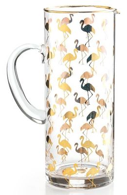 kualitas Golden Flamingo Printed Crystal Highball Glasses For Restaurant pabrik