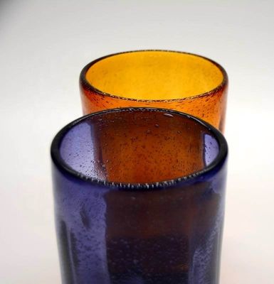 kualitas Round Thicker Wall Mexican Bubble Crystal Cocktail Glasses pabrik