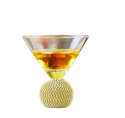 kualitas Golden Bottom Crystal Cocktail Glasses pabrik