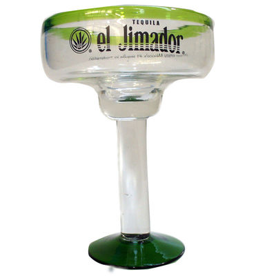 kualitas Mexican Style Green Color Rim Unique Crystal Cocktail Glasses pabrik