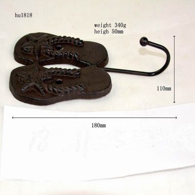 kualitas Home Decoration Wrought Iron Coat Hooks Cast Iron Crafts pabrik