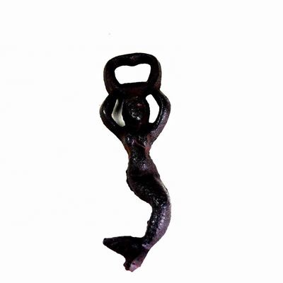 kualitas Customized Mermaid Cast Iron Wine Bottle Opener For Bar pabrik