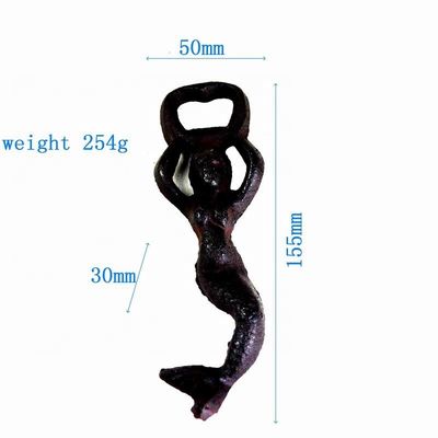 kualitas Customized Mermaid Cast Iron Wine Bottle Opener For Bar pabrik
