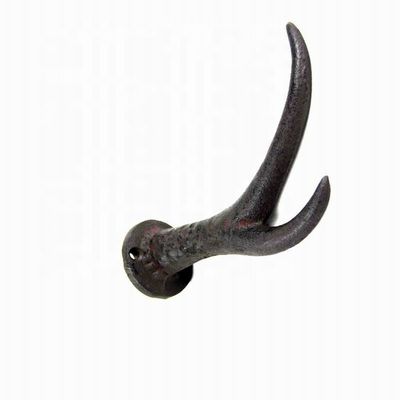 kualitas Deer Antler Cast Iron Wall Hooks Cast Iron Crafts Rust pabrik