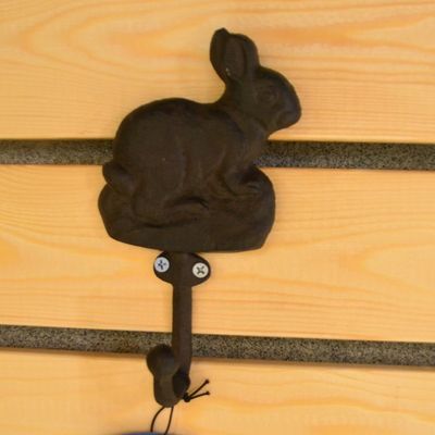 kualitas Antique Cute Rabbit Cast Iron Hat Hooks Cast Iron Crafts pabrik