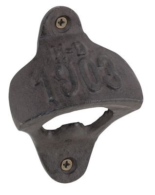 kualitas Wall Mount Iron Bottle Opener Cast Iron Crafts For Bar Club pabrik
