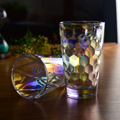 kualitas Iridescent Honeycomb Tumbler Drinking Glasses For Bar pabrik