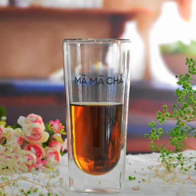 kualitas Double Wall Heat Resistant Round Tall Tumbler Glass pabrik