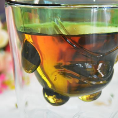 kualitas Green Borosilicate Double Layer Colored Drinking Glasses pabrik