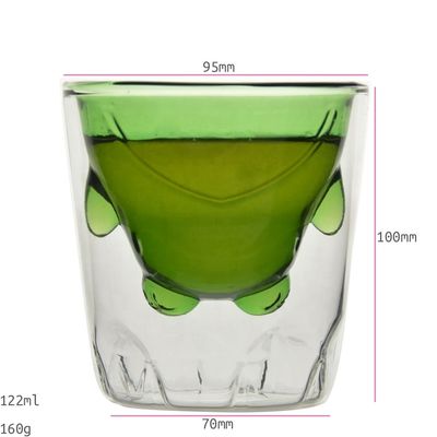kualitas Green Borosilicate Double Layer Colored Drinking Glasses pabrik