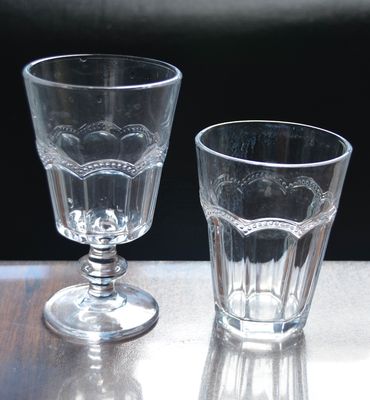 kualitas Stemless Embossed Multiple Tangent 10 Oz Glass Tumbler pabrik