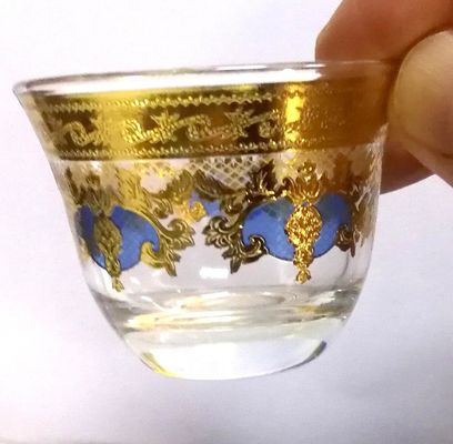 kualitas High End Luxury Gold Decal Decorated Tumbler Drinking Glasses pabrik