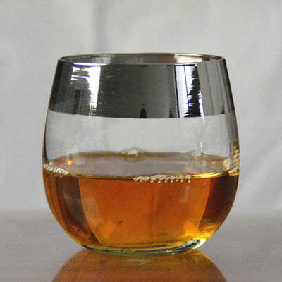 kualitas Silver Rim Ion Plated Platinum Tumbler Drinking Glasses pabrik