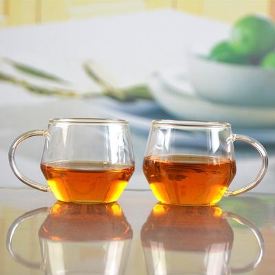 kualitas Borosilicate Heat Resistant Tea Glass Mug With Handle pabrik