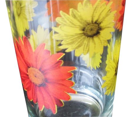 kualitas Silk Printed Blooming Daisy 16 Oz Highball Glasses pabrik