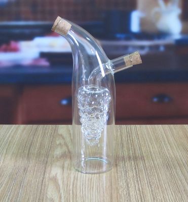 kualitas Double Layer Grape Shape Glass Canister With Lid For Oil pabrik