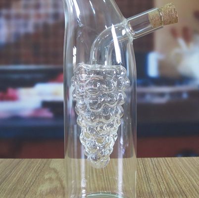kualitas Double Layer Grape Shape Glass Canister With Lid For Oil pabrik