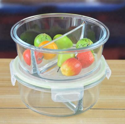 kualitas Two Pots Borosilicate Clear Glass Storage Jars , Glass Bowls With Lids pabrik