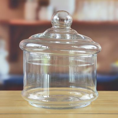 kualitas Stackable 3 Layers Tower Shaped Glass Storage Jars pabrik