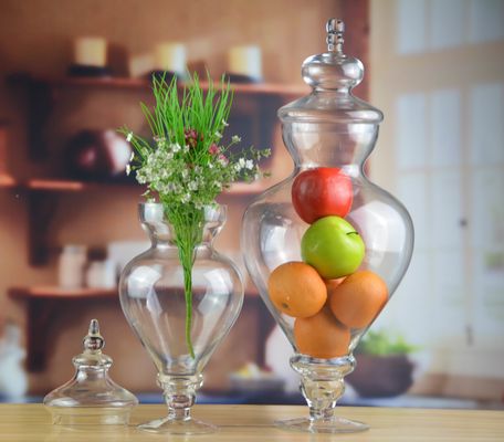 kualitas Bird Handle Glass Canister With Lid pabrik