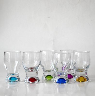 kualitas Handpainted Rainbowl Bottom Crystal Shot Glasses For Pub pabrik
