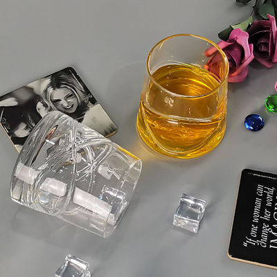 kualitas Inlaid Arc Design Handmade Whiskey Glass pabrik