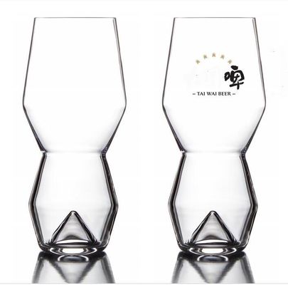 kualitas Unique Peak Bottom Ipa Glass Handmade Crystal Craft Beer Glasses pabrik