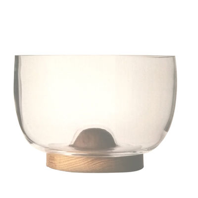 kualitas 9" crystal salad bowl with solid wood stand peak bottom pabrik